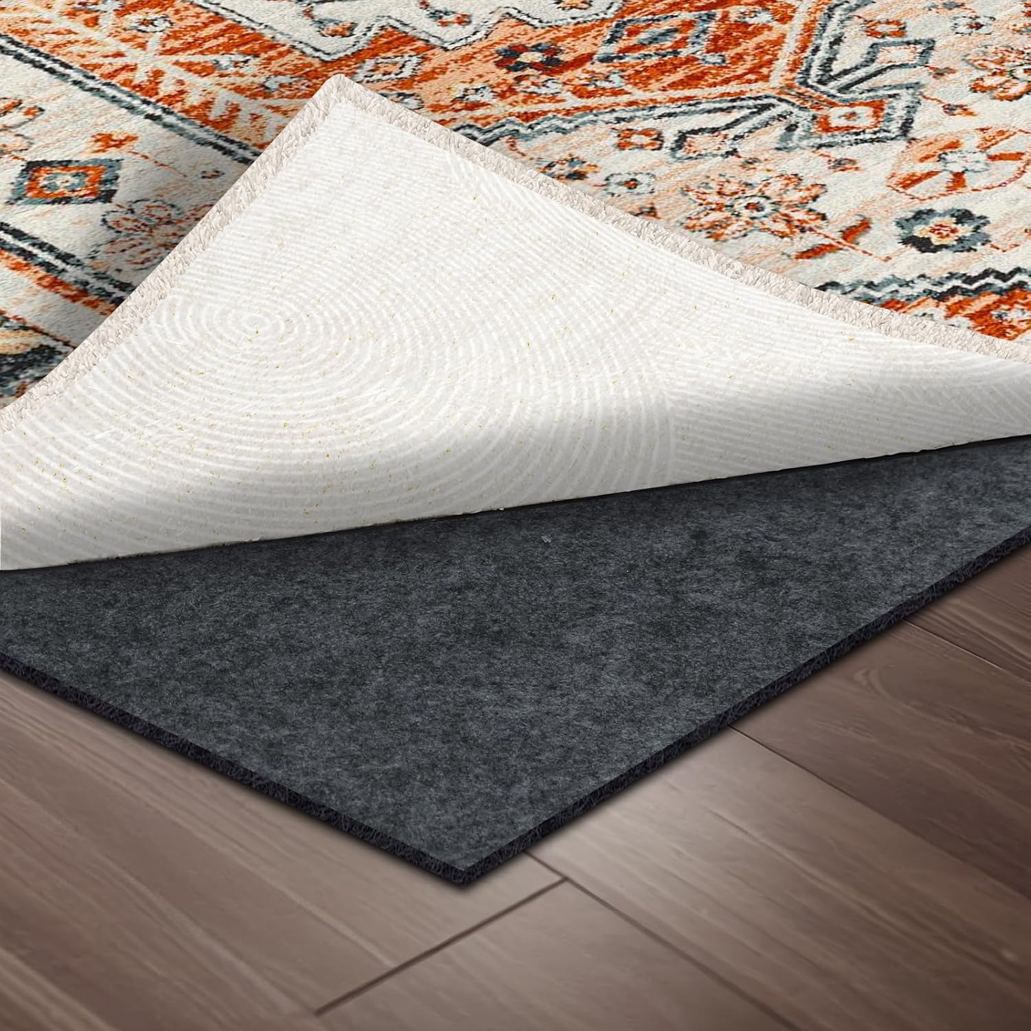 100% Waterproof Rug pad, 5x7 ft Area Rug Non-Slip Rug Pads, Carpet Pads for All Floors and finishes, Felt pad for Hardwood Floors, Keep Carpets in Place Soft and Secure