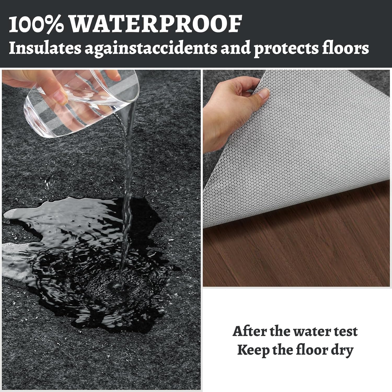 100% Waterproof Rug pad, 5x7 ft Area Rug Non-Slip Rug Pads, Carpet Pads for All Floors and finishes, Felt pad for Hardwood Floors, Keep Carpets in Place Soft and Secure